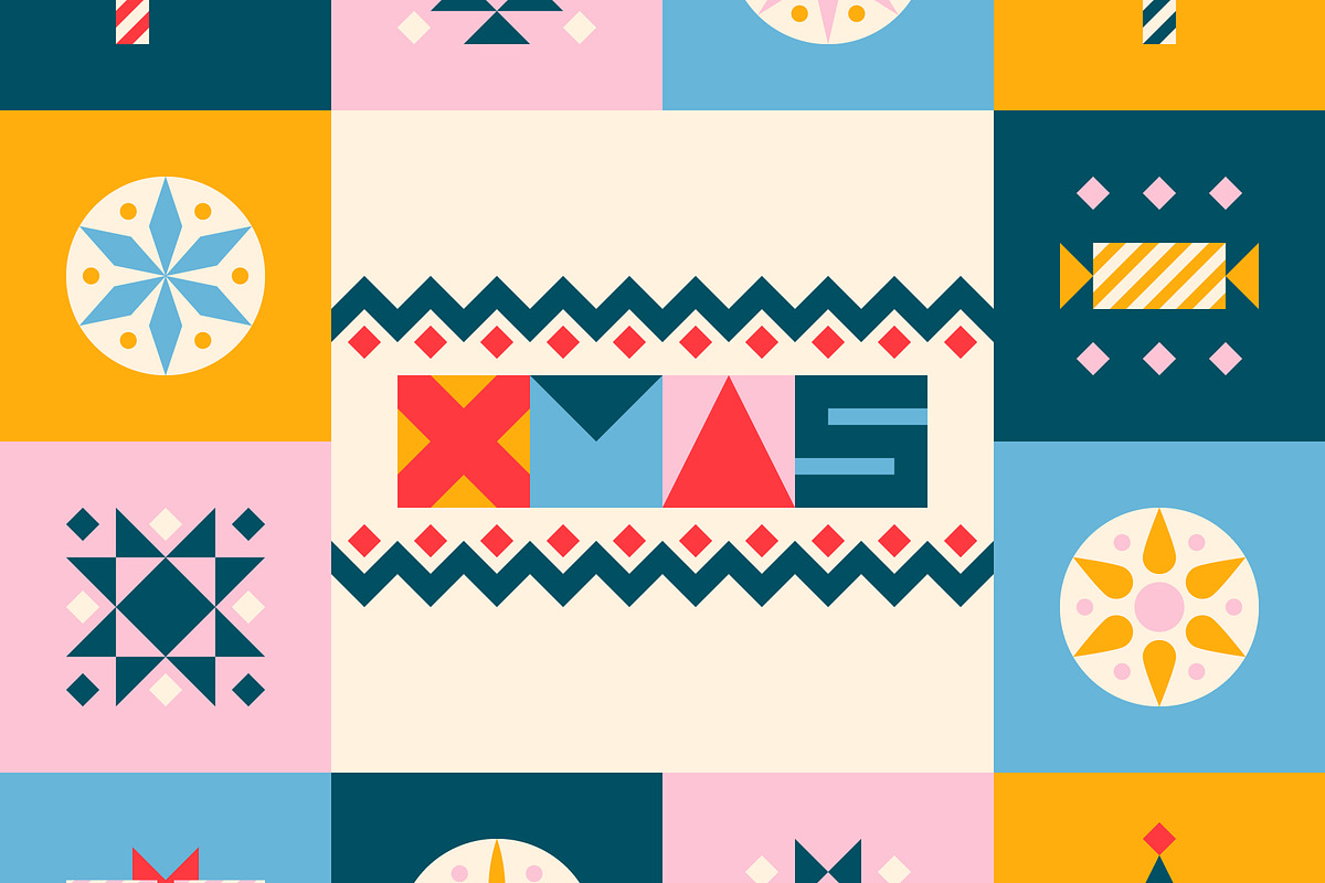 Christmas Holiday Pattern Geometric, a Pattern Graphic by Neo Geo (Photo 1 of 7)