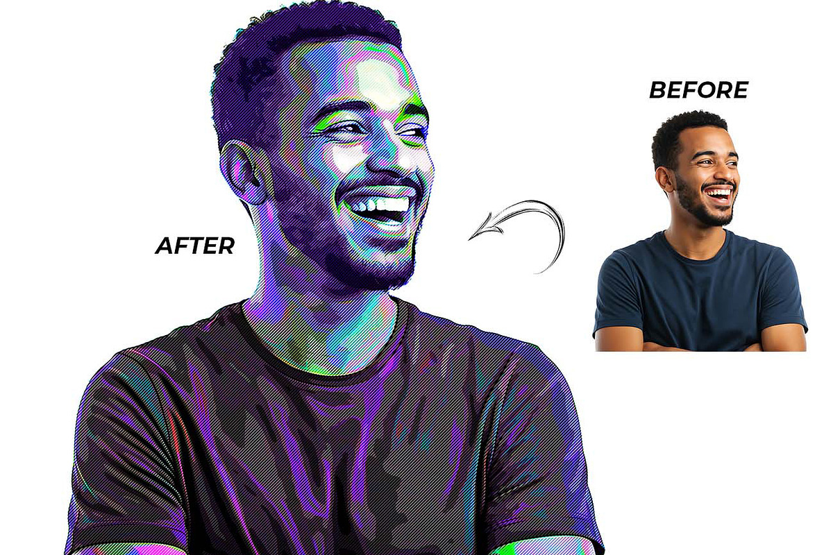 Neon Abstract Portrait FX, an Action Add-On by Studio Retouch (Photo 4 of 13)