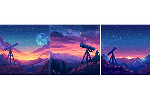 Astronomy Cartoon Vector Concepts