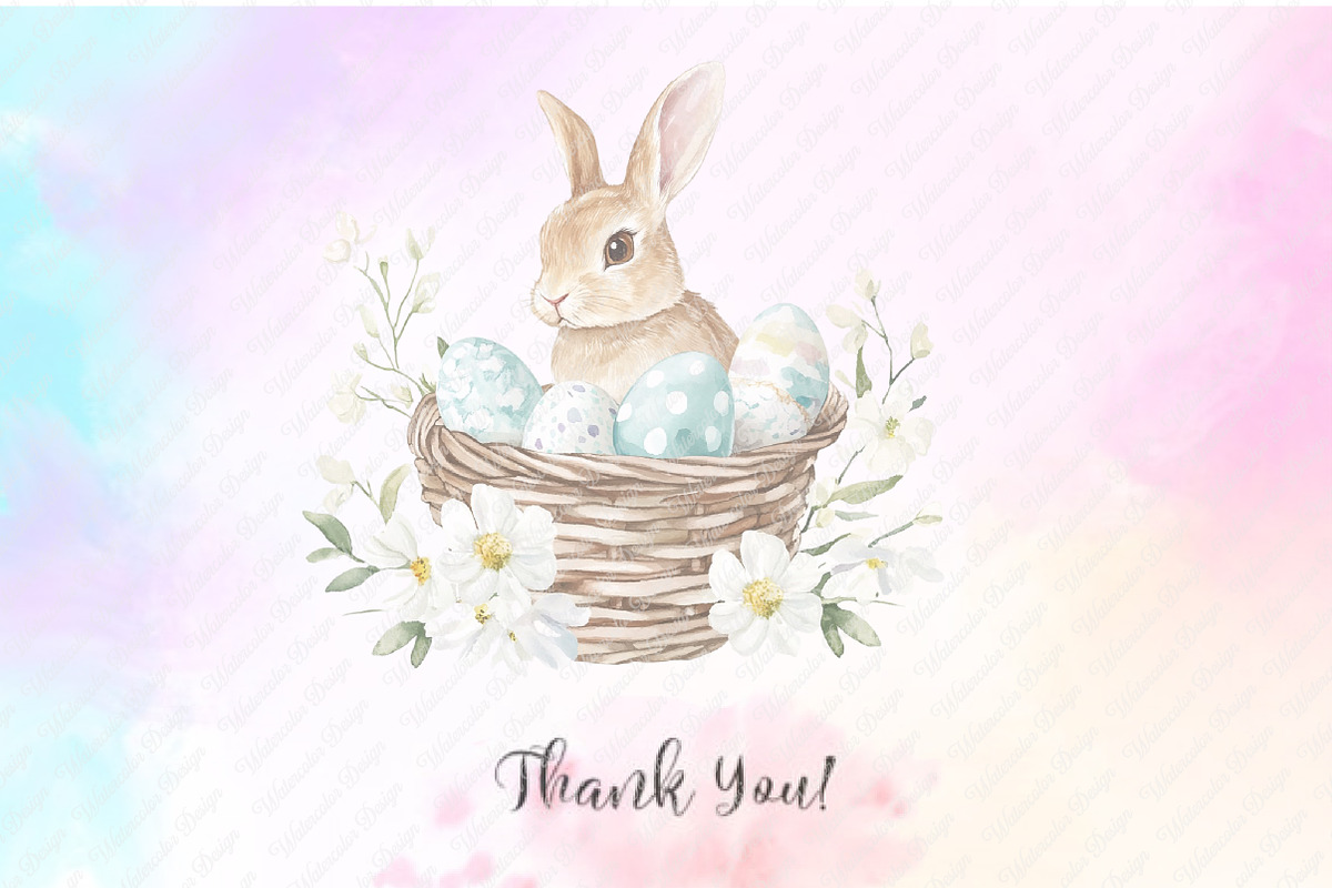 Watercolor Easter Bunny Clipart, an Illustration by Watercolor design (Photo 8 of 11)