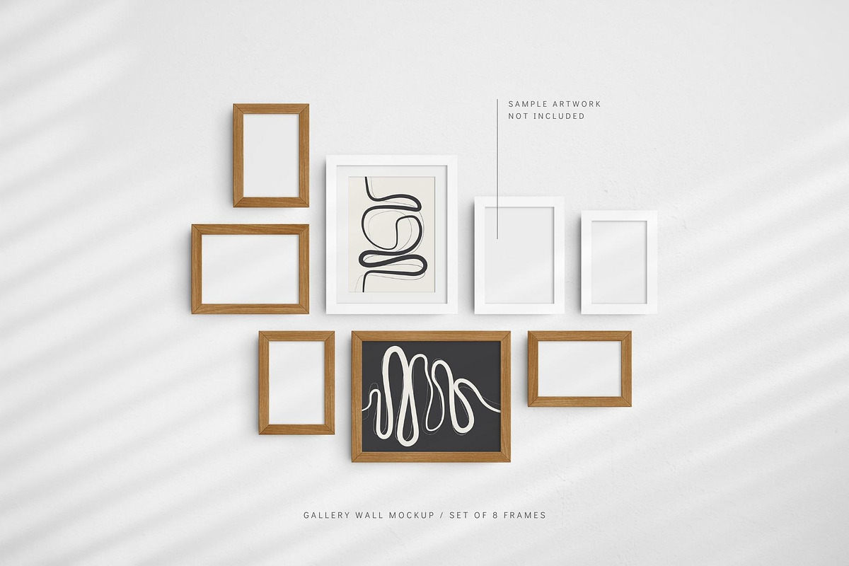 Gallery Wall Mockup | 8 Frames, a Household Mockup by DESIGN BY nube (Photo 4 of 12)