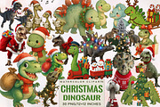 Cute Christmas Dinosaur Sublimation, an Illustration by SVGArt (Thumbnail 1 of 8)