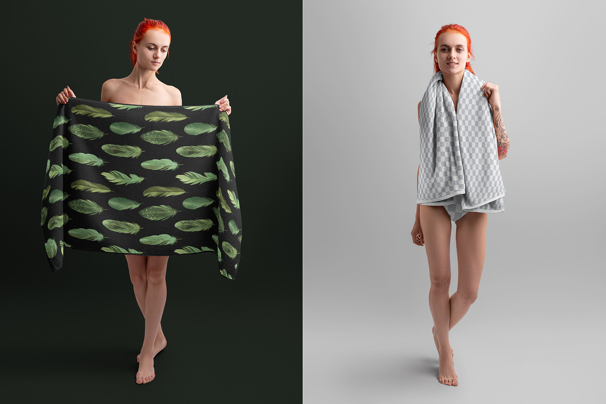 Mockup of a Large Bath / Beach Towel, a Household Mockup by Grow Design Craft Studio (Photo 5 of 7)
