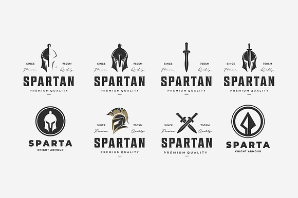 Set Bundle of Spartans Logo Vintage preview 2