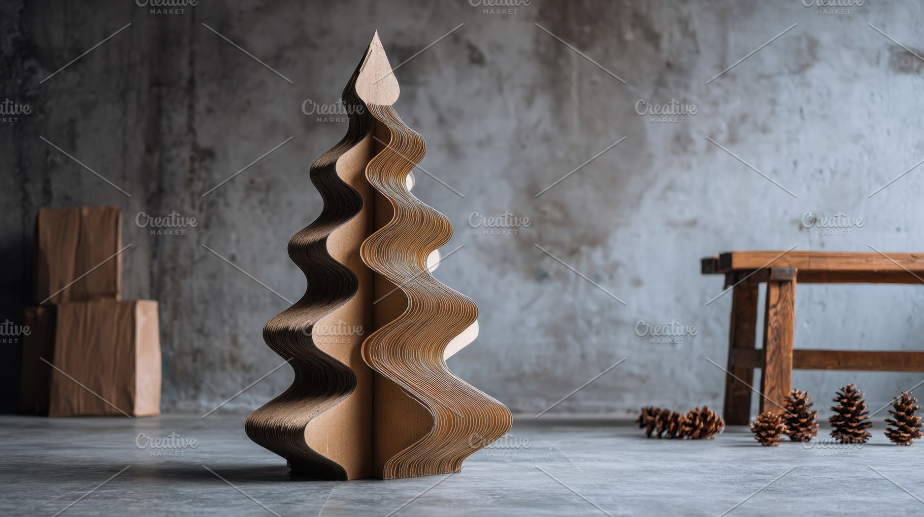 Unique cardboard tree design, a Photo by Beautiful things