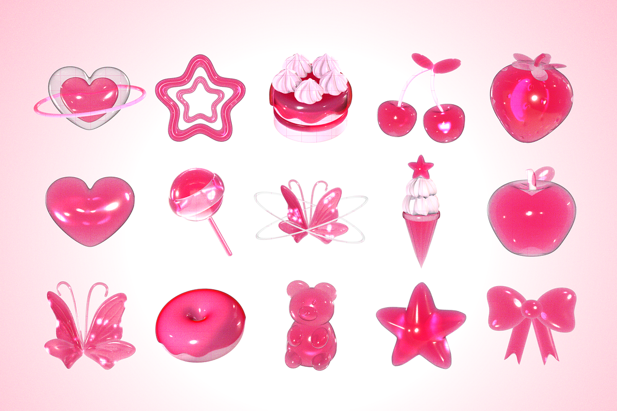 Y2K 3D Sweet Jelly Collection, an Object Graphic by JaoGam (Photo 6 of 8)