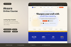 Online Course Landing Page, an UI Kit Template by Pitchlook.Studio
