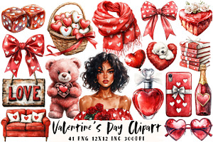 Valentine’s Day Clipart, an Illustration by OK Design