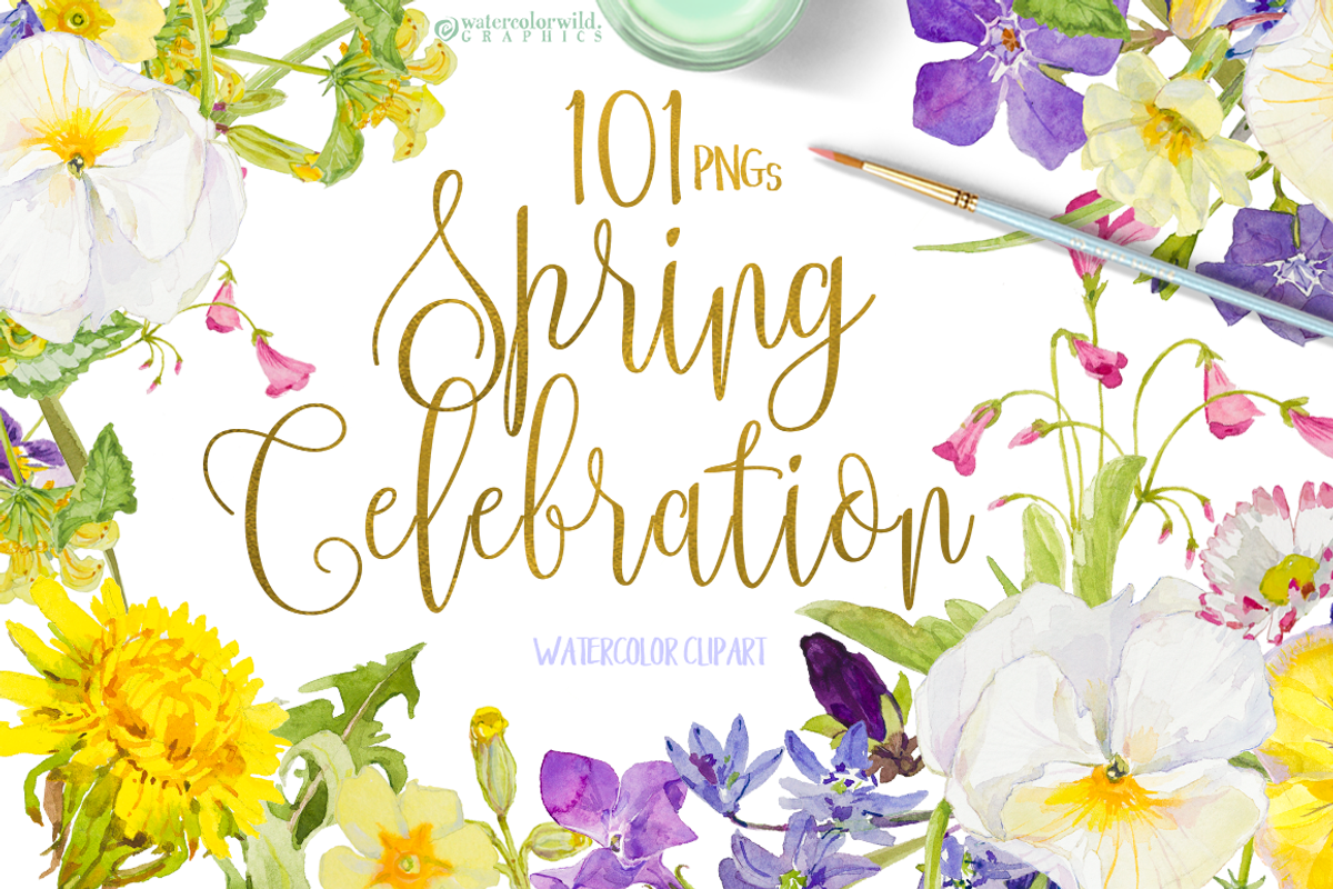 BUNDLE Golden-Yellow Flowers -85%, an Illustration by watercolorwild.graphics (Photo 4 of 12)