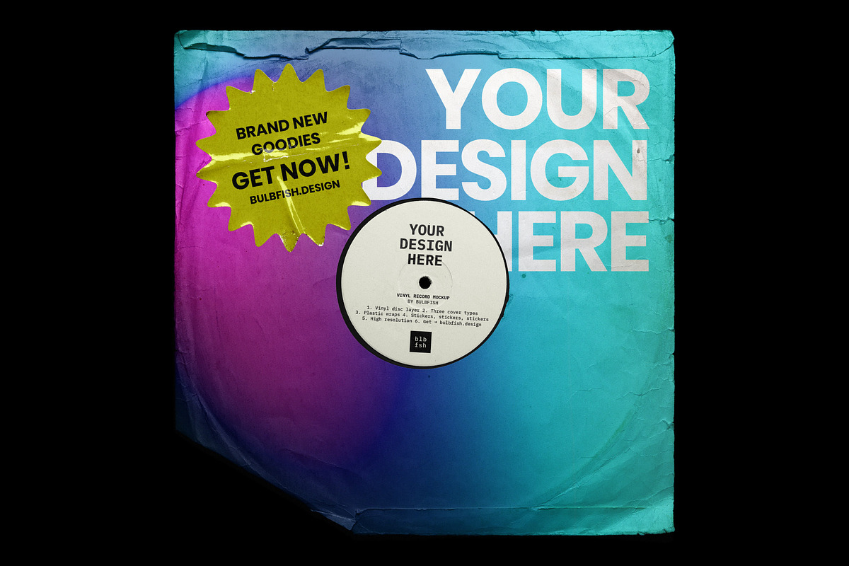 Vinyl Record Mockup, a Packaging Mockup by BULBFISH (Photo 6 of 10)