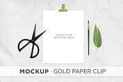 Mockup . Gold Paper Clip, a Print Template by tomodachi studio (Thumbnail 1 of 6)