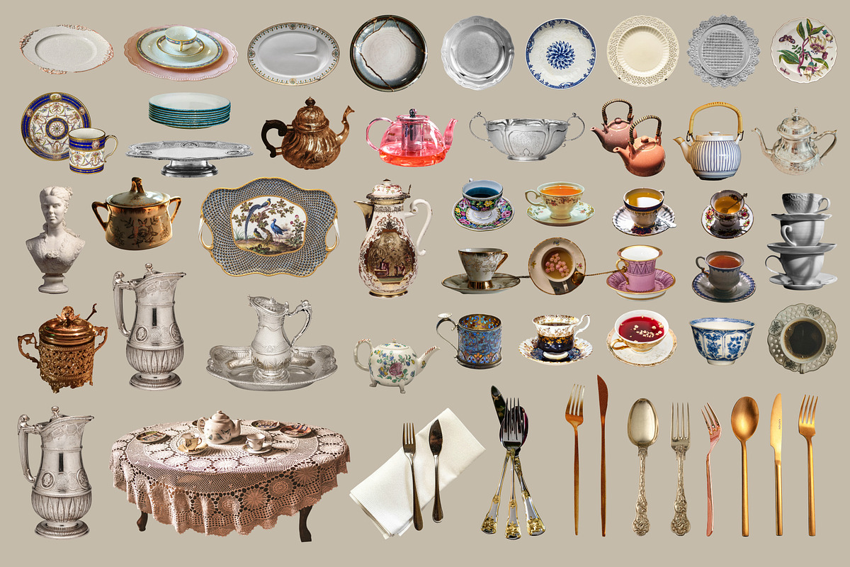 VINTAGE Tea Room Collage, an Object Graphic by Anzhelika (Photo 4 of 11)
