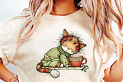Whimsical Christmas Cat Clipart, an Illustration by DreamCafeArt (Thumbnail 6 of 6)