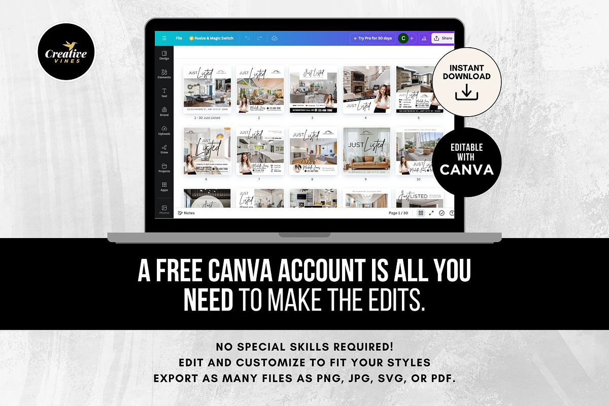 Just listed Instagram Posts Bundle, a Social Media Template by CreativeVinesStore (Photo 6 of 6)