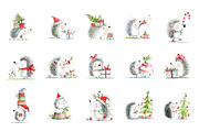 Christmas Hedgehog Clipart, a Seasonal Illustration by Nicolle's Colorful Art (Thumbnail 6 of 7)