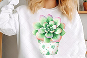 Watercolor Succulent Clipart, an Illustration by SinaCreation (Thumbnail 4 of 7)