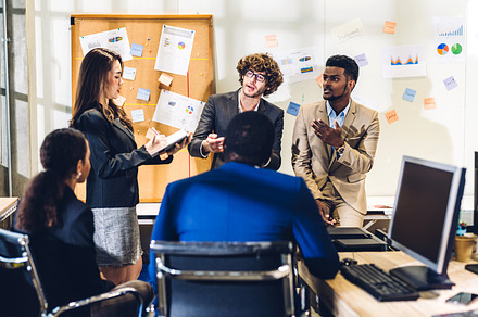 Group of professional business meeting and discussing strategy w, a Person Photo by Art_Photo