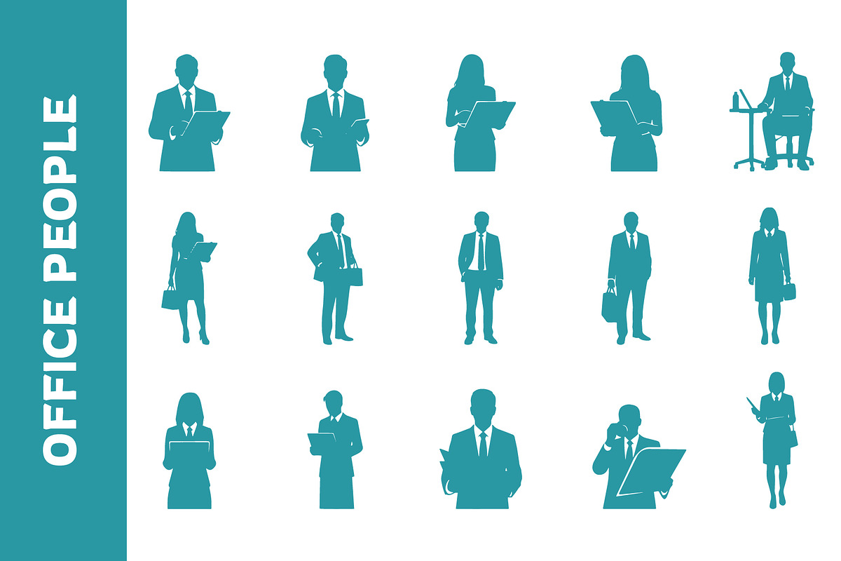 Office People Silhouette Collection, a Person Illustration by nandinigraphics (Photo 2 of 3)