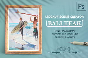 Mockup Creator: 15 Teak Frames