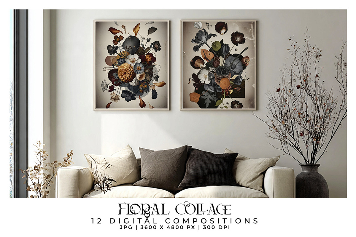 Floral Collage Compositions, a Decorative Illustration by Digital Art Creations (Photo 6 of 6)