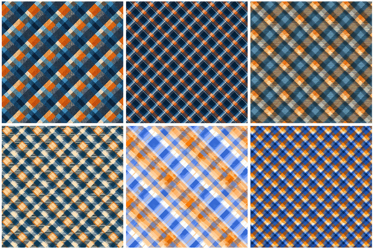 Blue and Orange Plaid Patterns, an Illustration by DreamPrint404 (Photo 2 of 5)