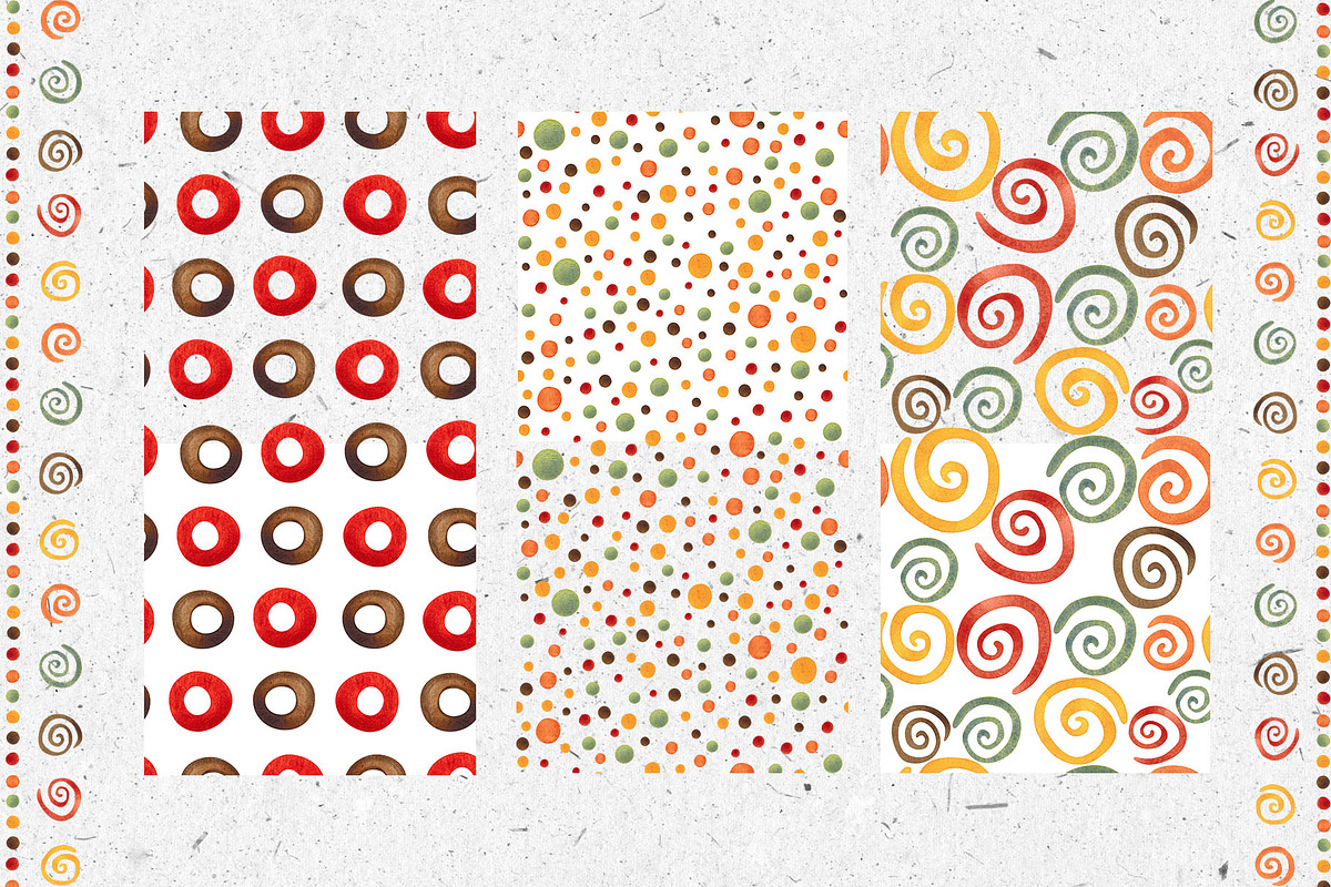 African masks seamless pattern set, an Illustration by DemiLena (Photo 4 of 8)