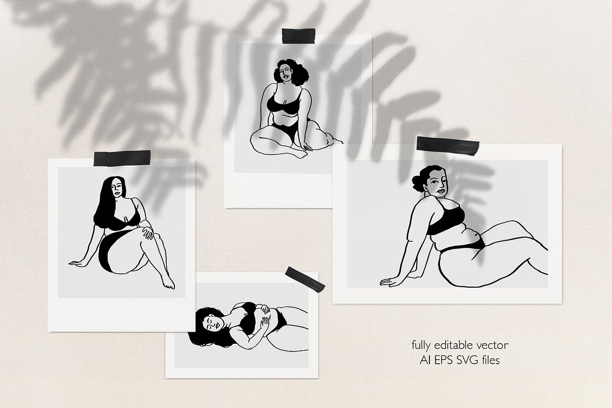 Curvy Body Positive Women Art, a Person Illustration by ArtPavo (Photo 3 of 7)