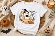 Cute Halloween Ghost with Coffee PNG, a Seasonal Illustration by Designworld (Thumbnail 2 of 4)