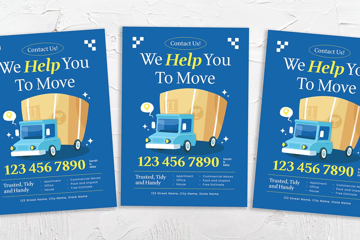 Moving Service Flyer, a Flyer Template by Gumico Studio. (Photo 1 of 3)