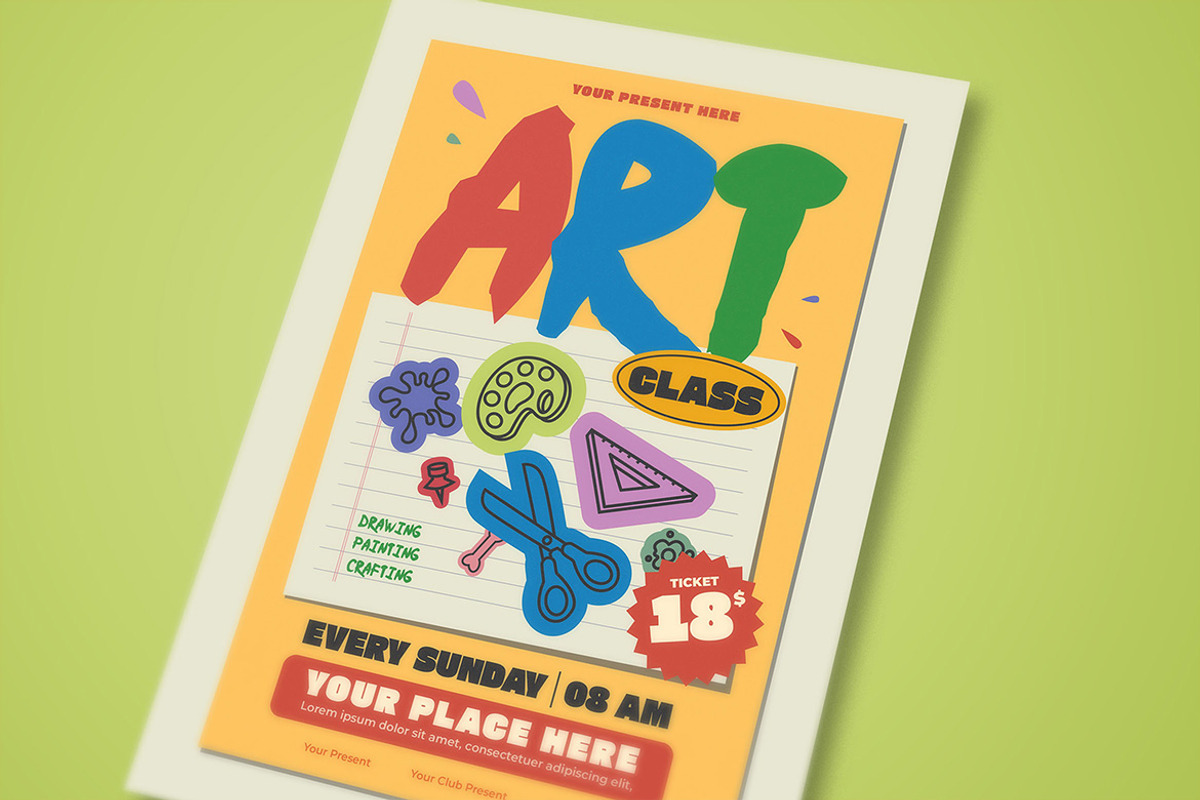 Kids Art Class Flyer, a Flyer Template by megarez (Photo 3 of 3)