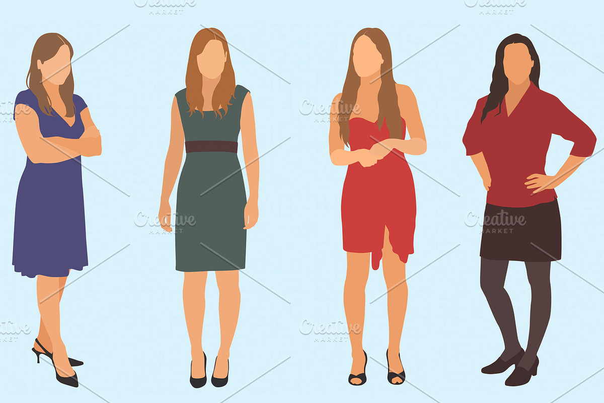 Sexy Women in Dresses, an Illustration by Ellegant Media