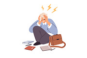 Depressed teenagers. Sad teens set, a Person Illustration by Good Studio (Thumbnail 4 of 6)