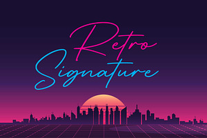 Retro Signature - Neon Lights, a Script Font by Nirmana Visual