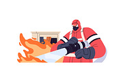 Firefighters, firemen fight a fire, a Work Illustration by PaperTrident (Thumbnail 8 of 9)