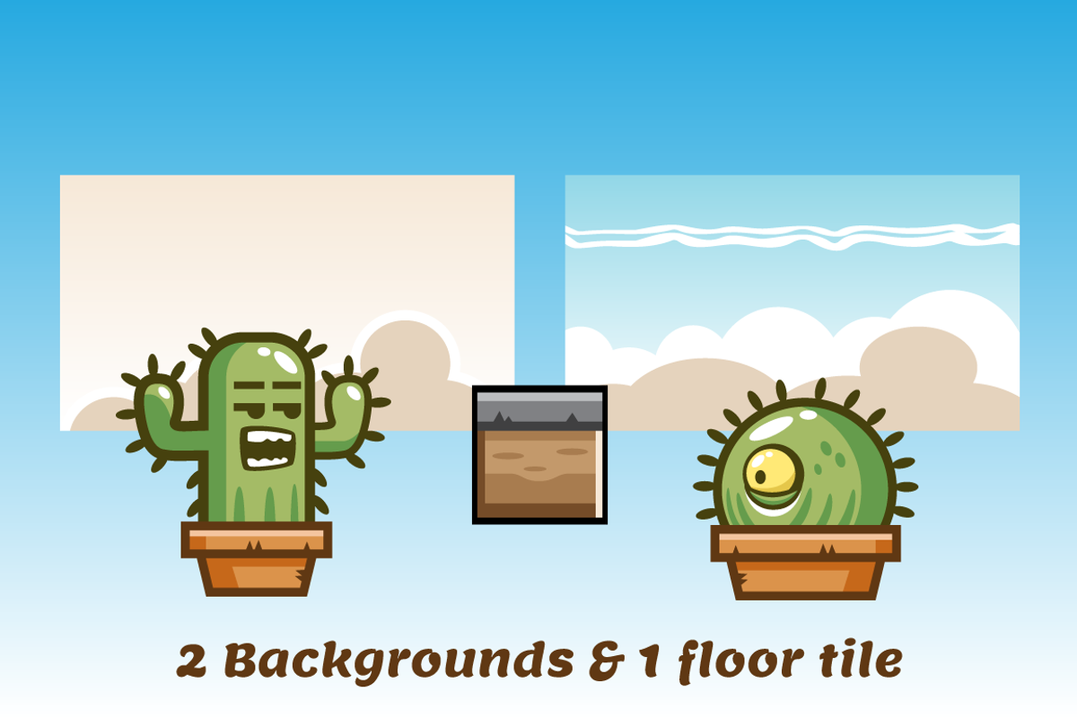 Angry Cactus Game Asset Sprites, an Illustration by Heavtryq Design (Photo 2 of 4)