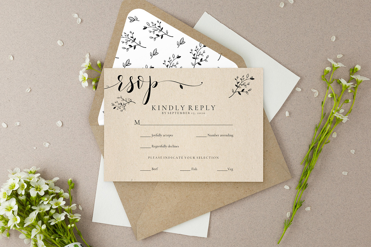 Wedding RSVP Card Template, Sophie, an Invitation Template by Alice Bluefox (Photo 4 of 8)