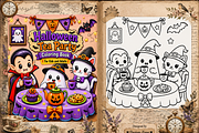 Halloween Tea Party Coloring Book, a Seasonal Illustration by Design Zone (Thumbnail 6 of 9)