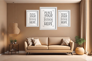 3 Frame Mockup, Smart Object, a Print Template by Ali's Designs
