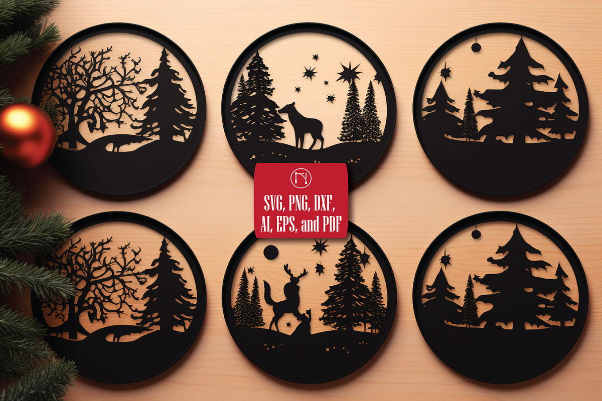 Cricut Christmas Coasters SVG bundl, a Graphic by NGISED (Photo 6 of 10)