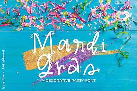 Mardi Gras Party Font, a Font by Beck McCormick