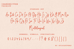 Red Peach Monoline Script