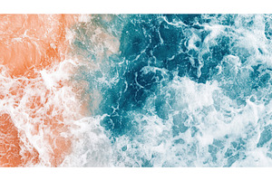 Abstract aerial view of ocean waves, a Nature Photo by Lermont51