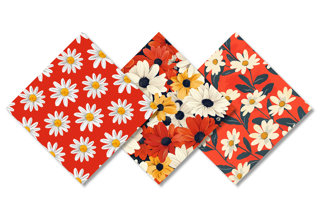 Red And White Daisy pattern, a Pattern Graphic by Canvas Craft (Photo 6 of 6)