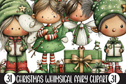Christmas Whimsical Fairy Clipart, an Illustration by Designking (Thumbnail 1 of 5)