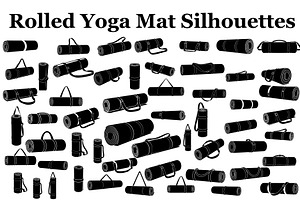 Rolled Yoga Mat Silhouettes, a Graphic by musafir_fashion
