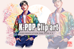 Color K-Pop Asian Male Clip Art PNG, a Person Illustration by Claymore Sublimation