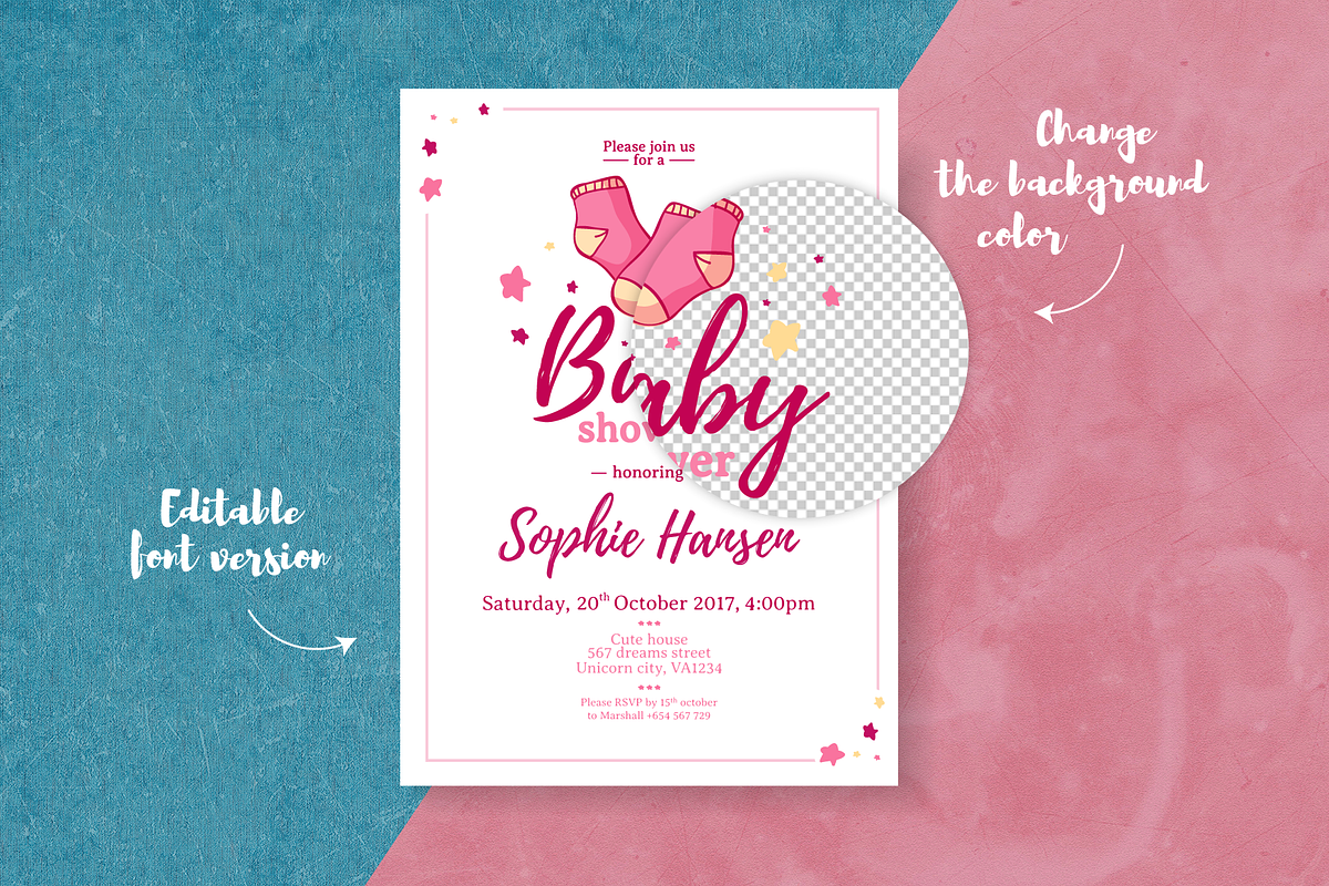 Boy&Girl - Baby Shower Invitation, a Card Template by Uniyok (Photo 2 of 4)