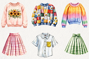 Retro Back to School Clipart, an Illustration by NadiaTheronArt (Thumbnail 4 of 5)