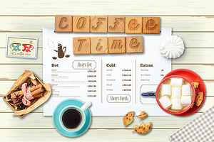 Coffee Menu Mockups Scene Creator