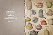 Watercolor 22 teapots set, a Food Illustration by My watercolor shop (Thumbnail 3 of 6)